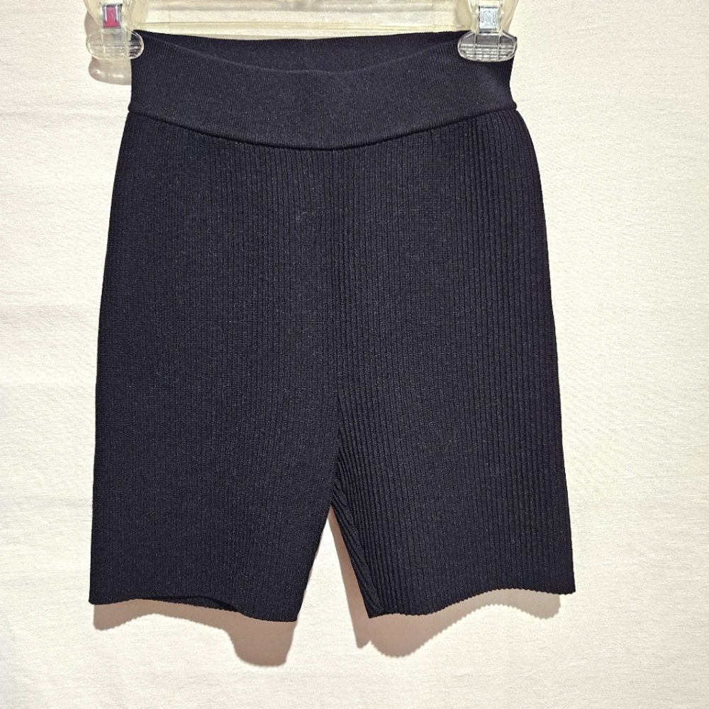 Cuts Clothing Black Ribbed Bike Shorts Sz S